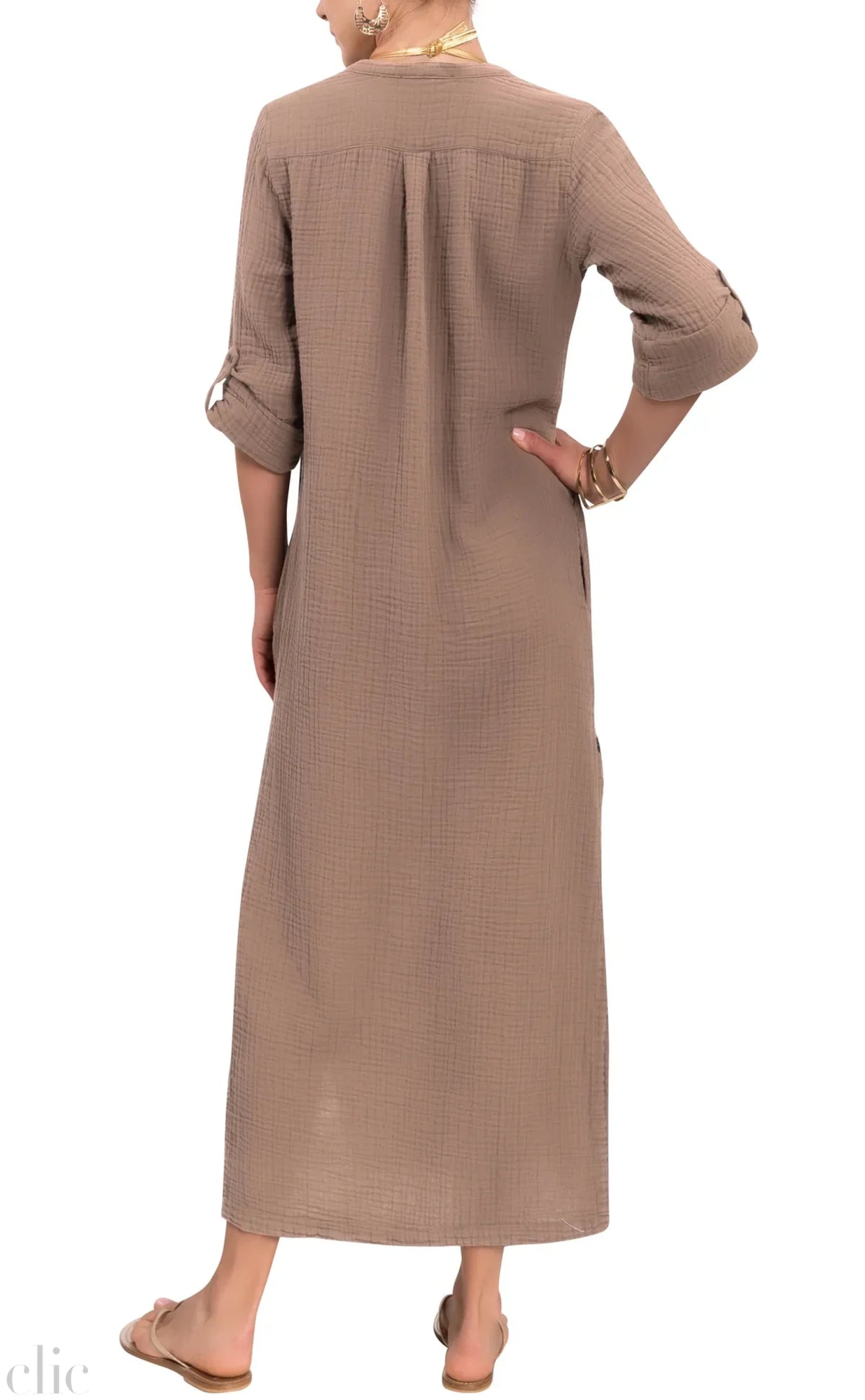Tracey Caftan Dress in Mushroom, from Everyday Ritual