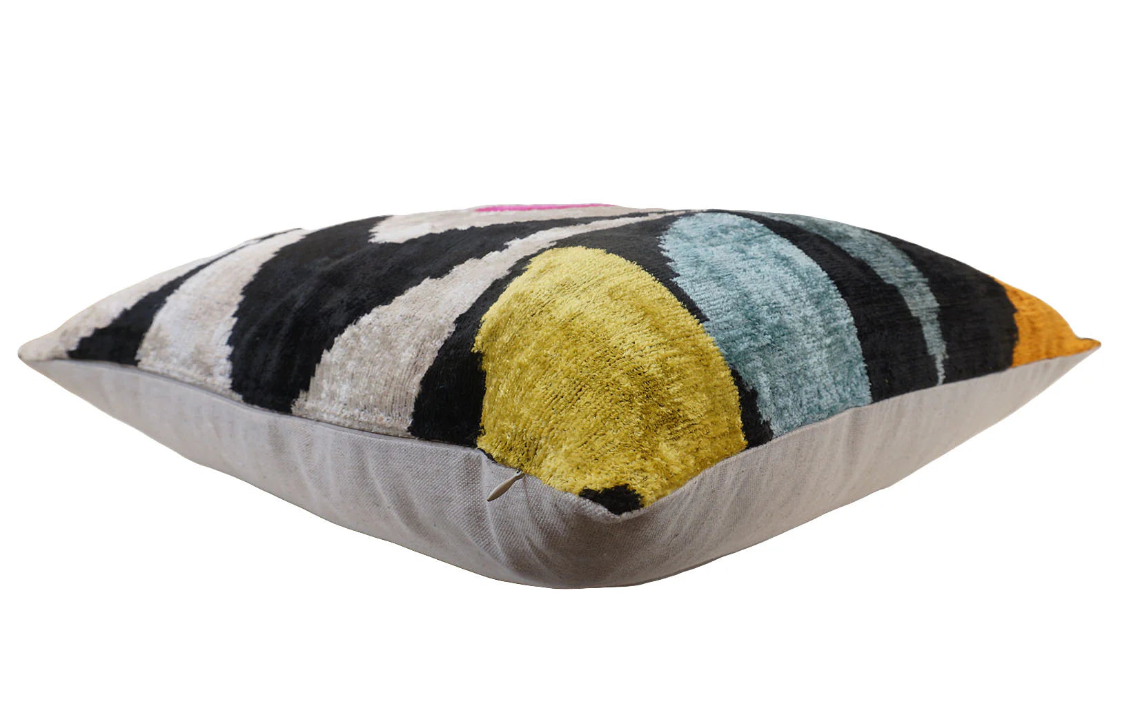 24x24 Egyptian Eyes Ikat Silk & Velvet Pillowcase, from MD Home