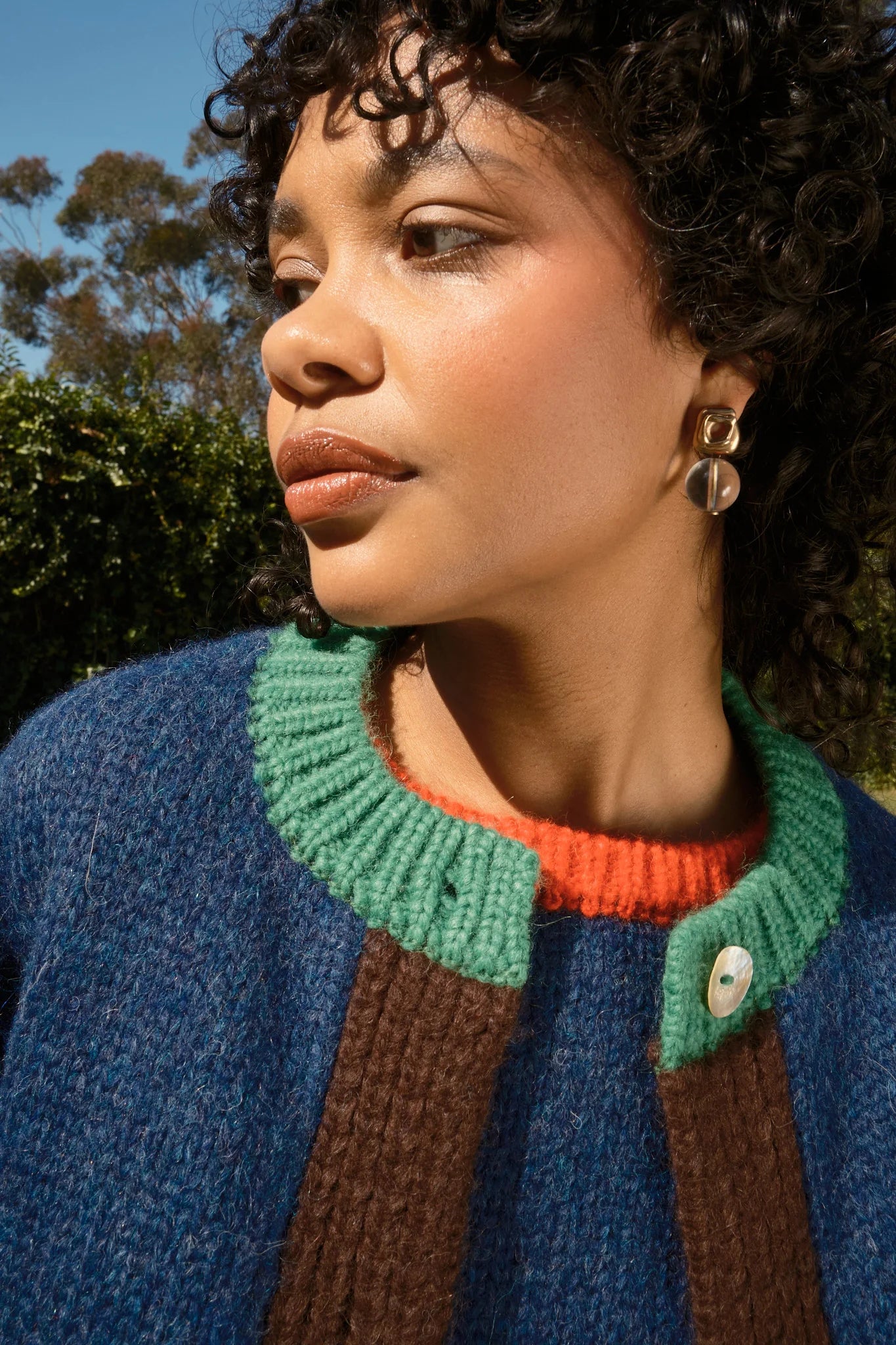 Sheba Colorblock Cardigan in Navy Multi, from Nikki Chasin