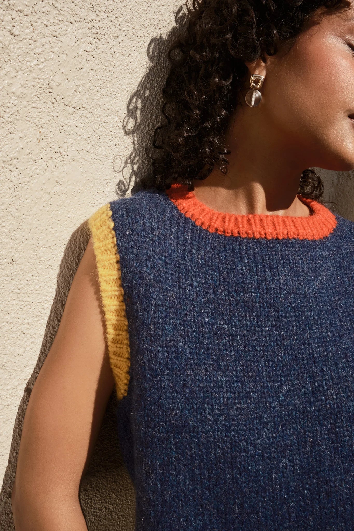 Sabine Colorblock Vest in Navy Multi, from Nikki Chasin