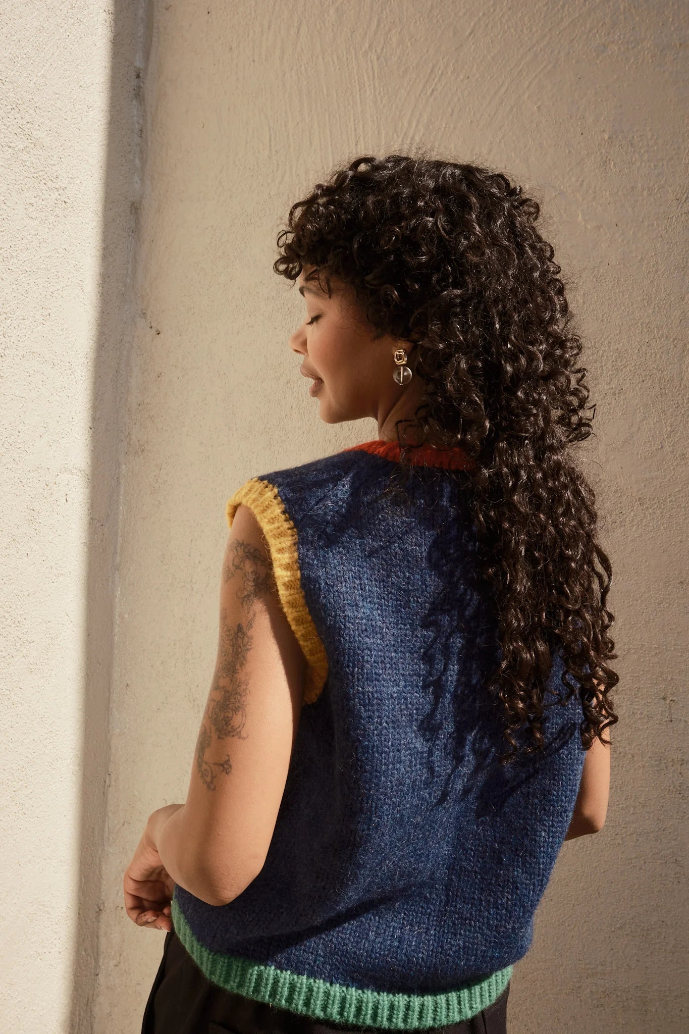 Sabine Colorblock Vest in Navy Multi, from Nikki Chasin