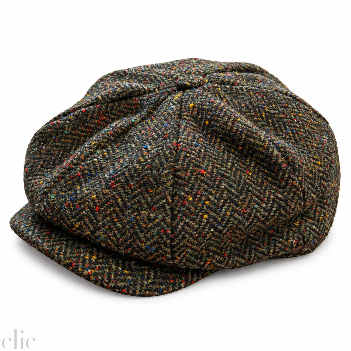 JP Tweed Herringbone Cap in Bown and Khaki, from Hanna Hats