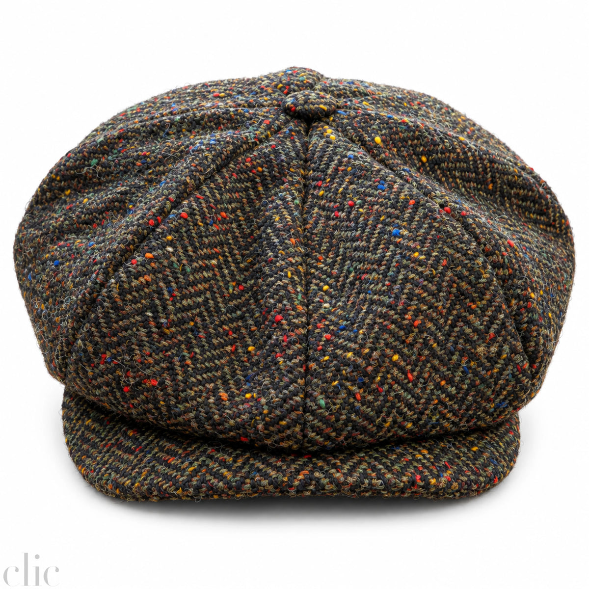 JP Tweed Herringbone Cap in Bown and Khaki, from Hanna Hats
