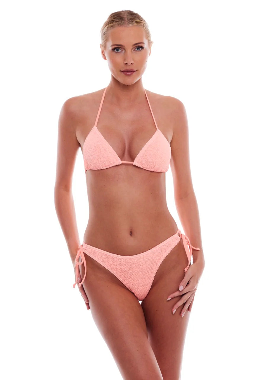 Jamaica Triangle Bikini Top in Pink Peach, from Love & Bikinis