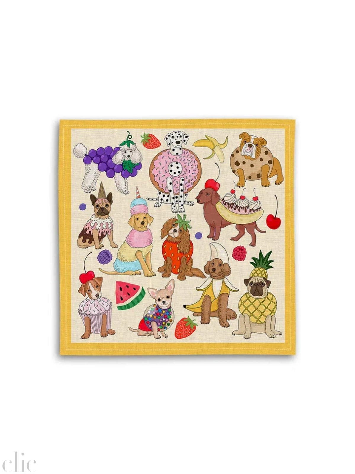 Dog Dessert Set of 4 Napkins, from Avenida Home