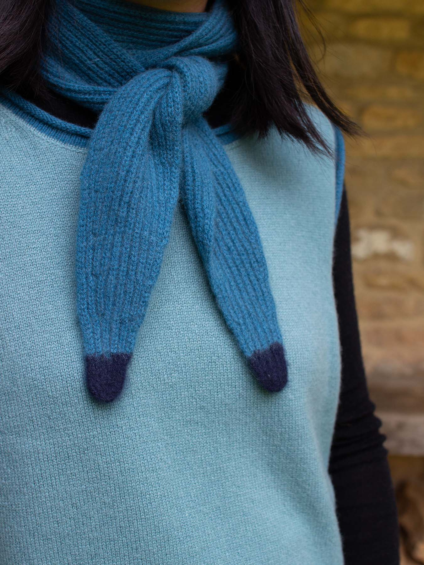 Dorothy Cashmere Neck Scarf Aegean, from Oats and Rice