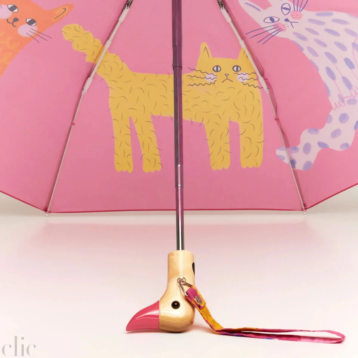 Arty Cats Compact Duck Umbrella in Fuchsia, from Origonal Duckhead