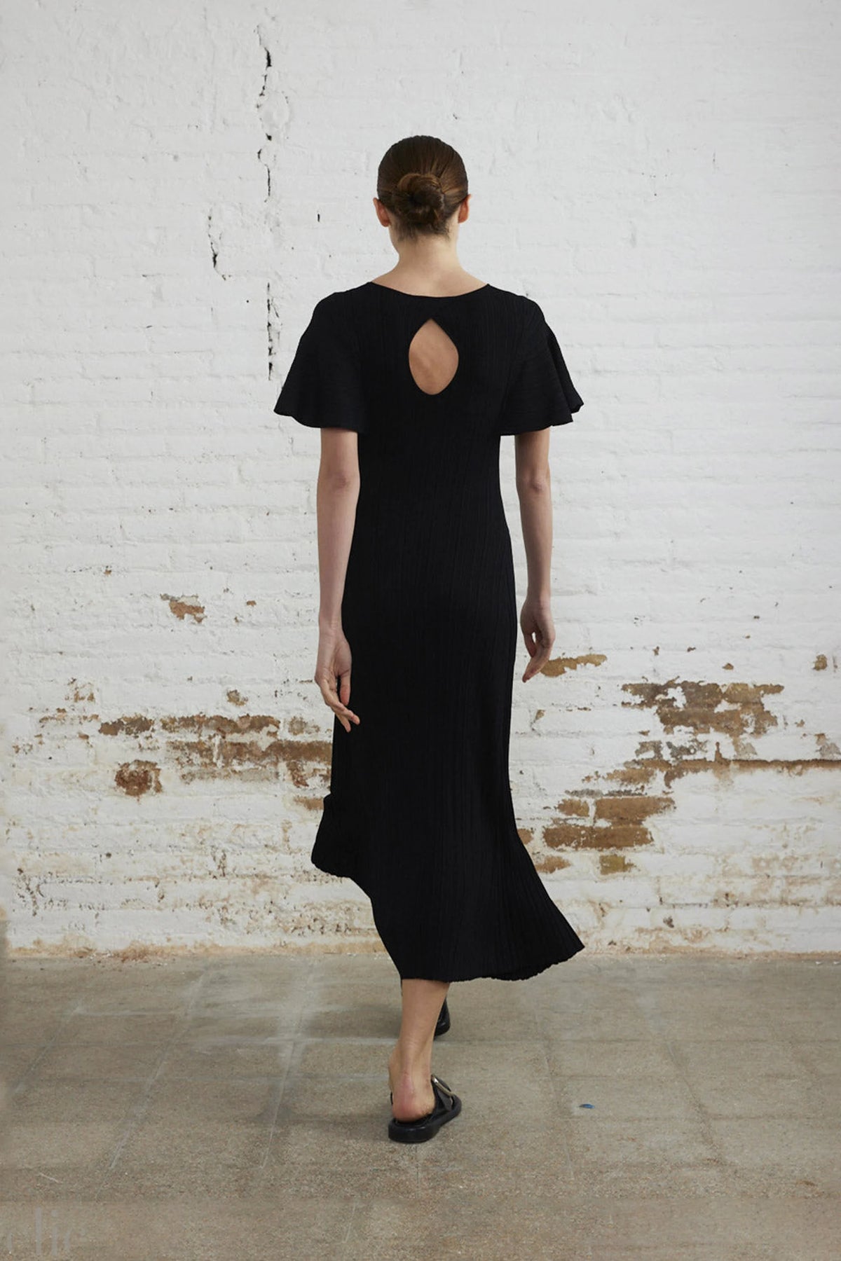 Cape Sleeve Dress in Black, from Sita Murt