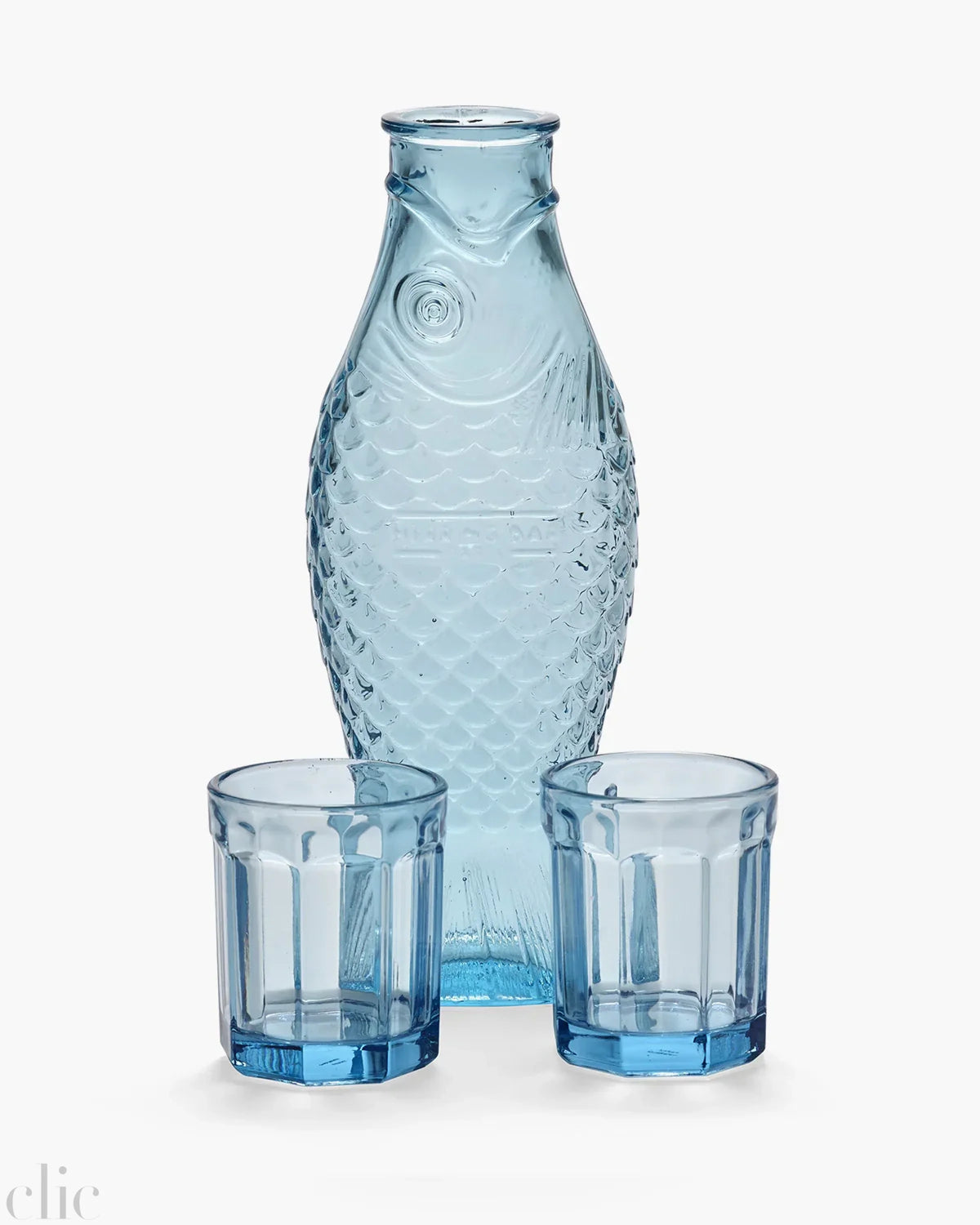 Fish Carafe and Glass Set in Blue