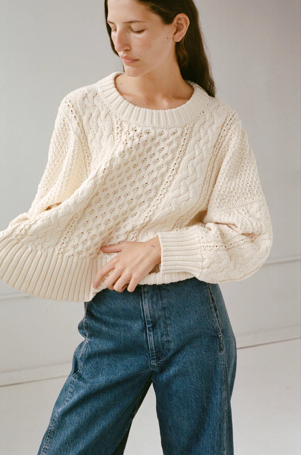 Fisherman Sweater in Natural, from Shaina Mote