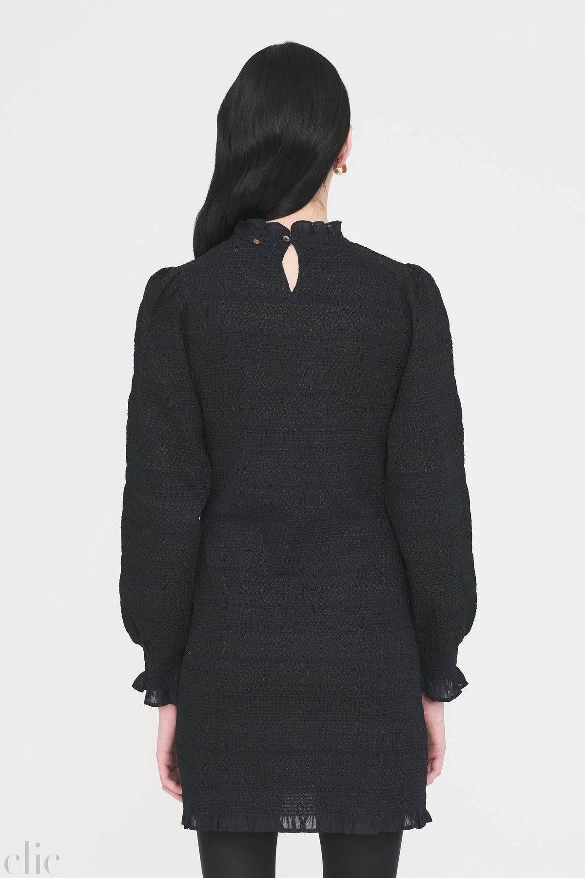 Elisa Smocked Mini Dress in Navy, from Antik Batik