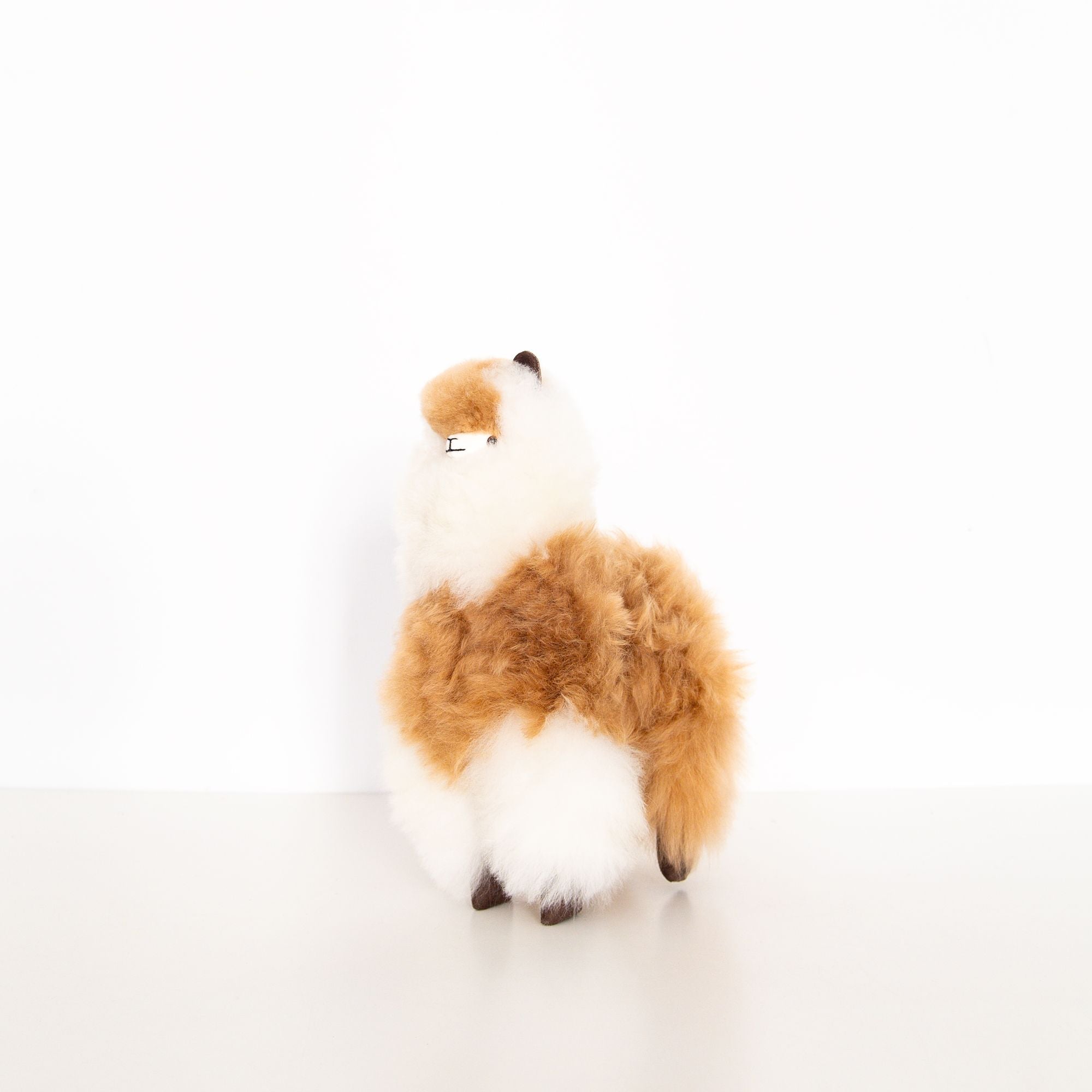 Medium Plush Alpaca in Ivory and Beige, from La Tierra
