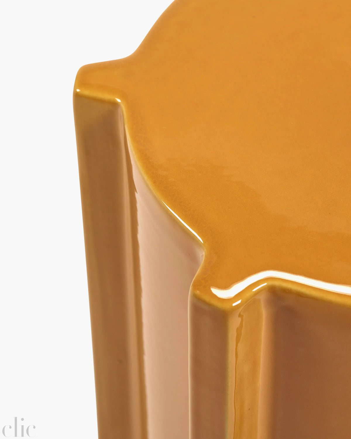 Side Table in Ocher Geometrical