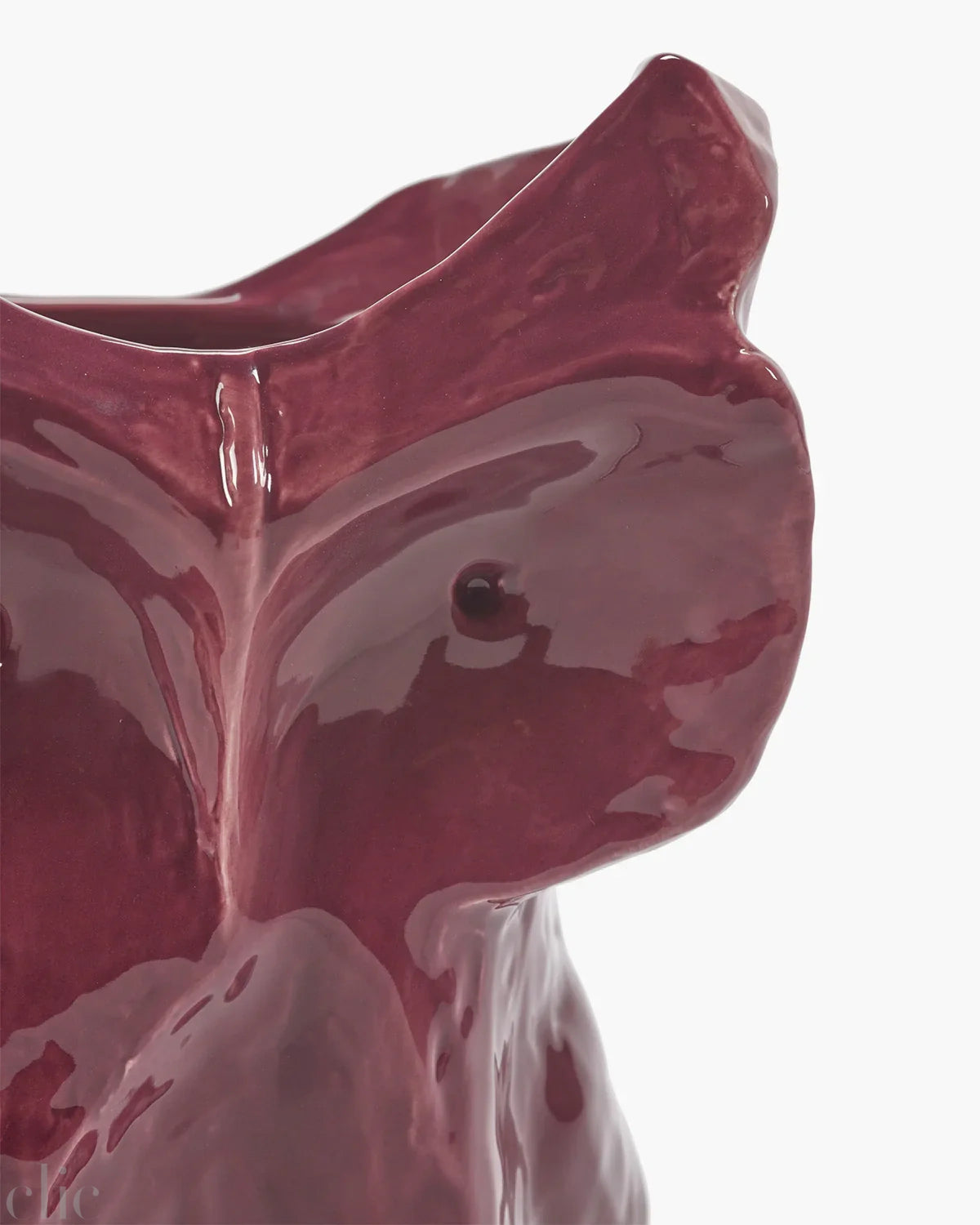 Large Owl Vases in Aubergine