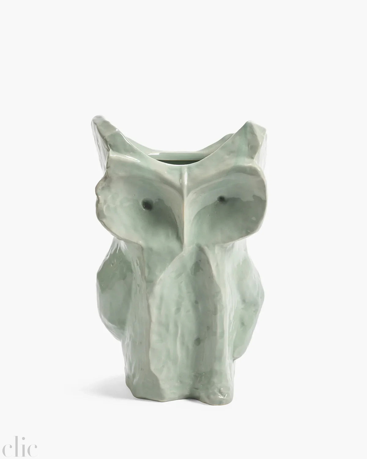 Large Owl Vase in Light Blue