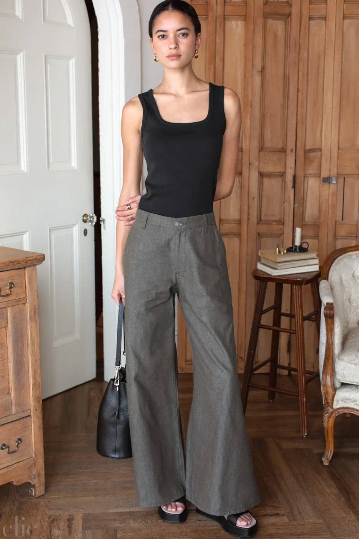 Tulip Trouser in Dark Olive, from Emerson Fry