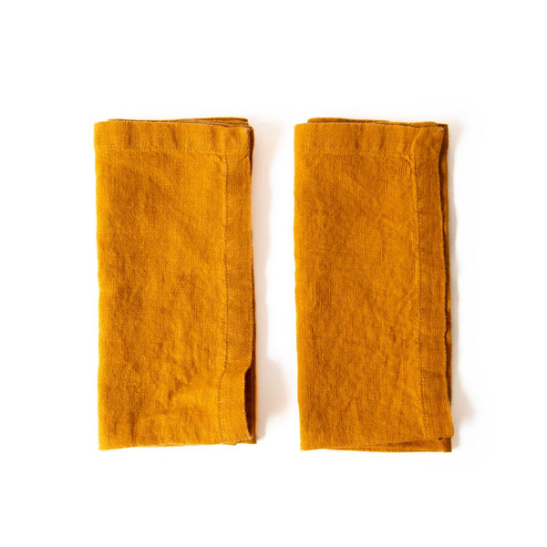 Mustard Linen Napkins Set of 2, from Linen Tales