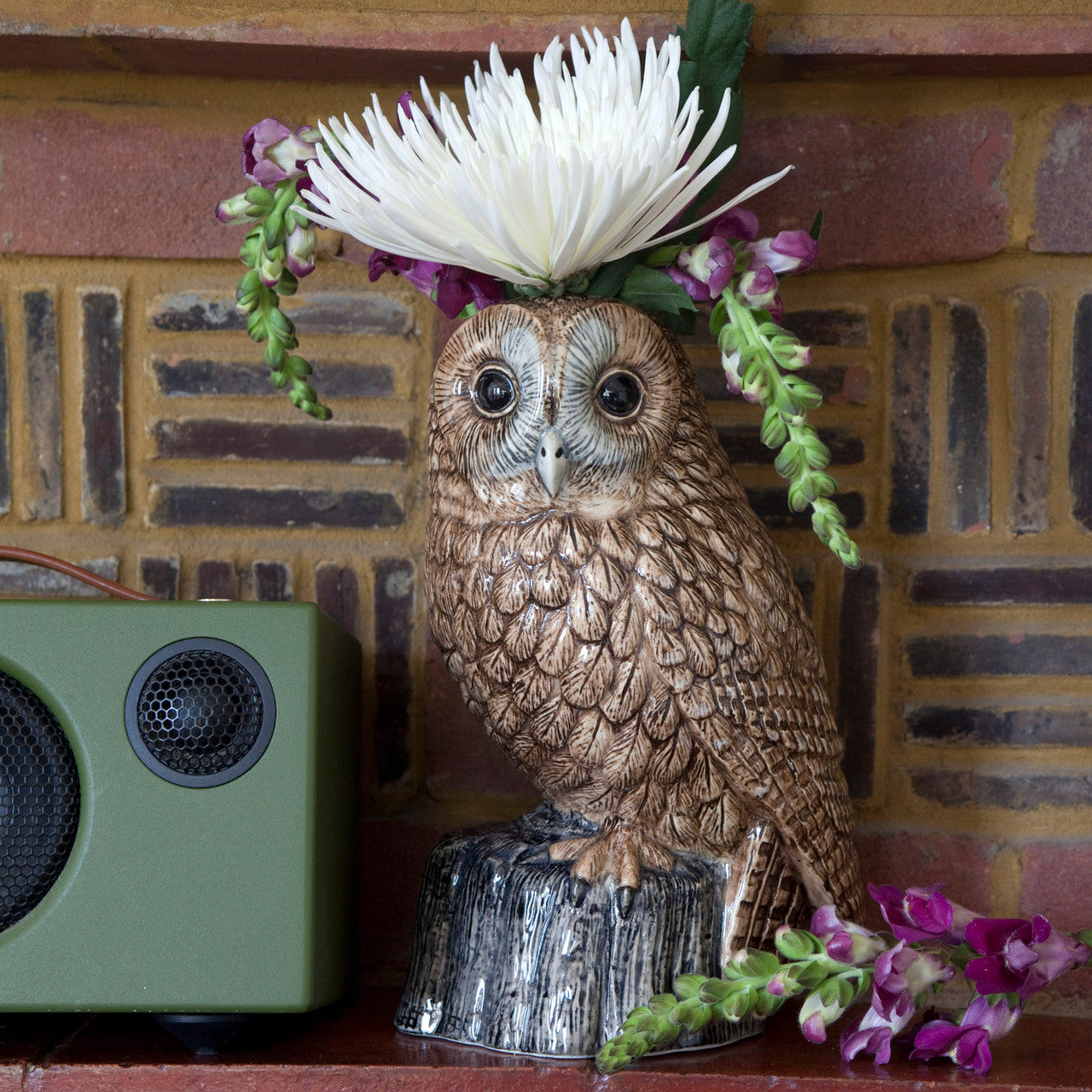 Tawny Owl Flower Vase, from Quail Ceramics