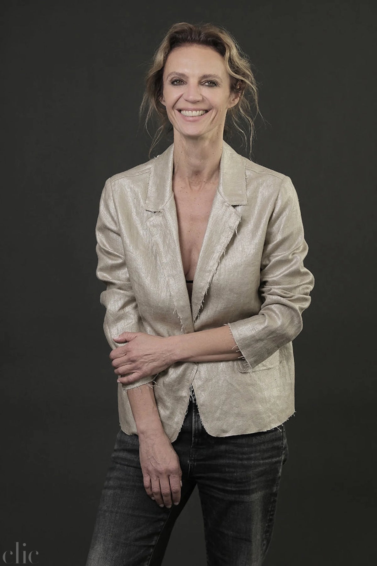 Galiano Linen Jacket in Gold, from Monday12