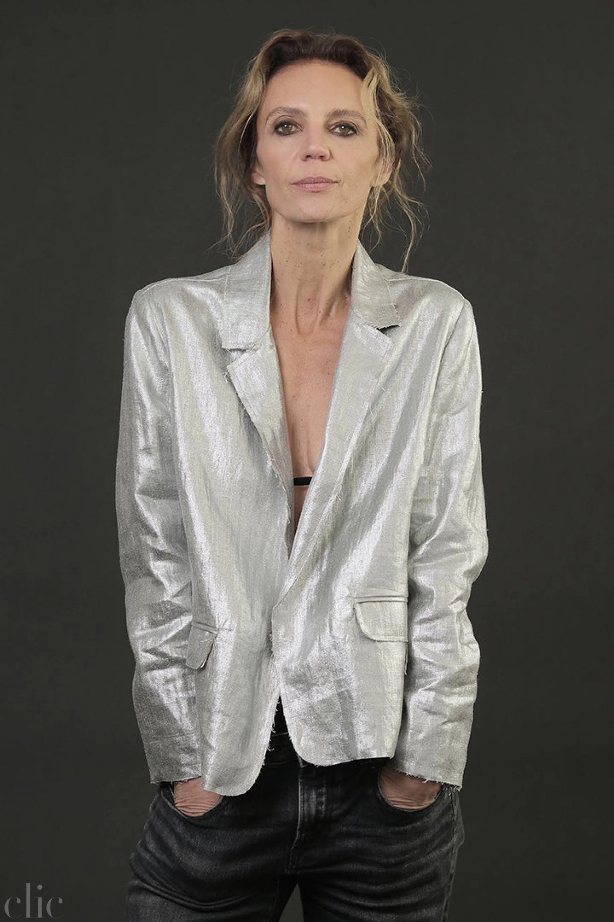 Galiano Linen Jacket in Silver, from Monday12