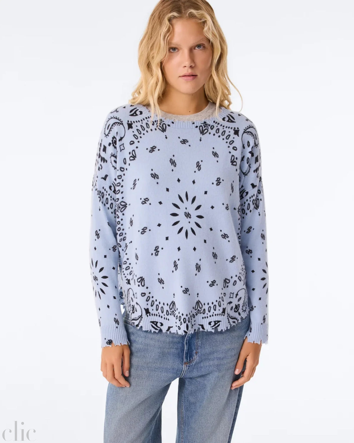 Mela Bandana Sweater in Celestial, from Kujten