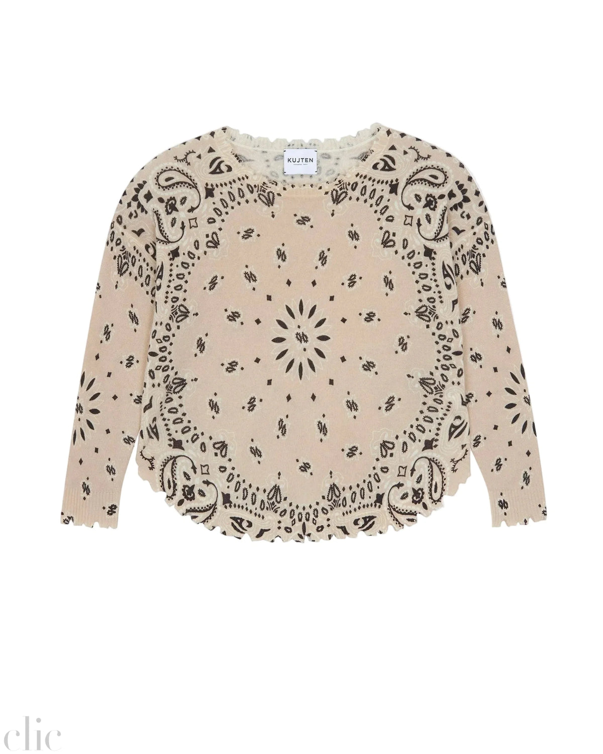 Mela Bandana Sweater in Organic Brown, from Kujten