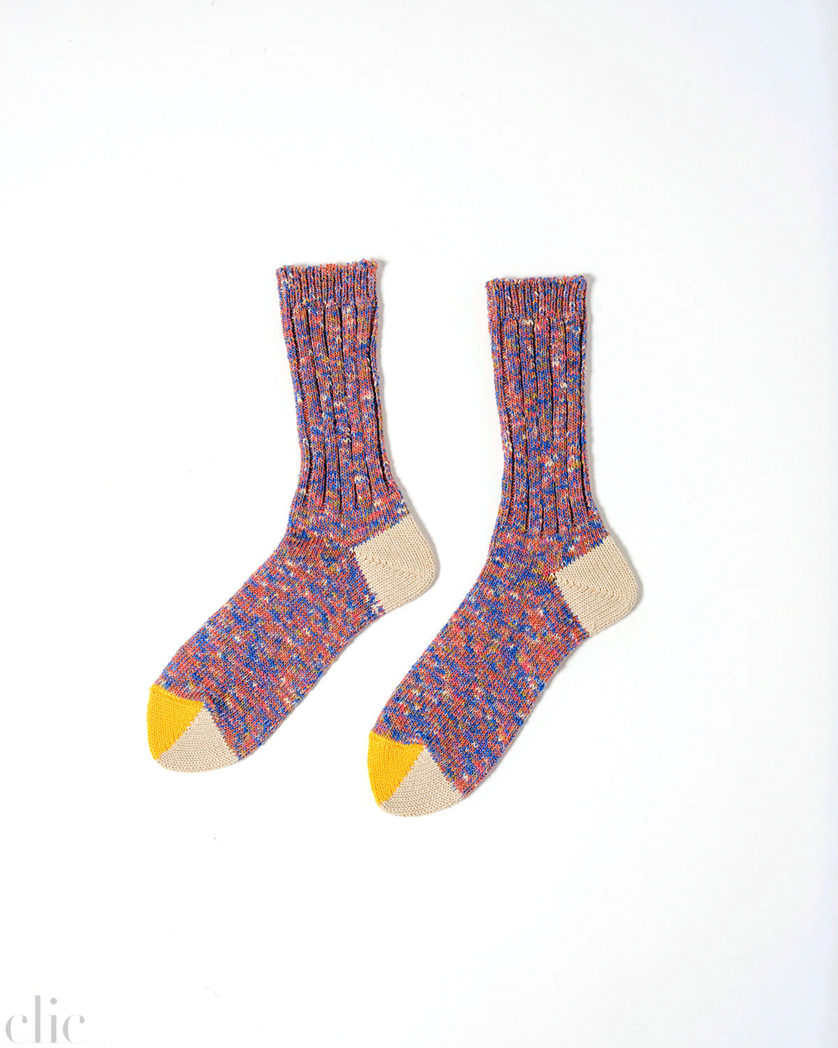 Cotton Split Toe Crew Socks in Fete, from Degen