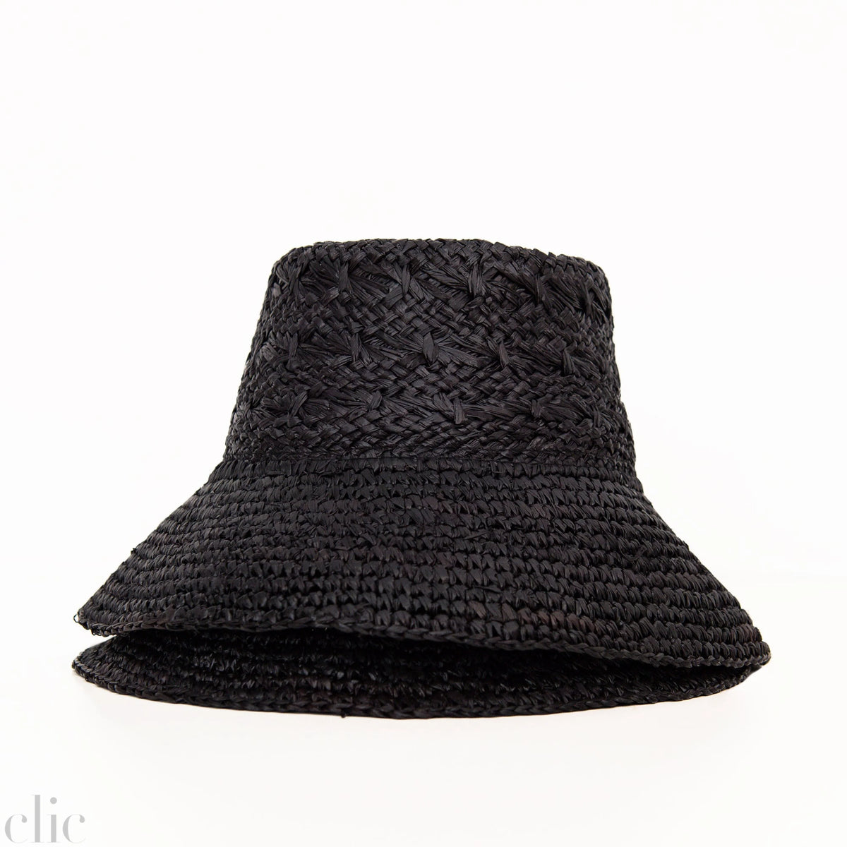 Fina Raffia Bucket Hat in Black, from Wyeth