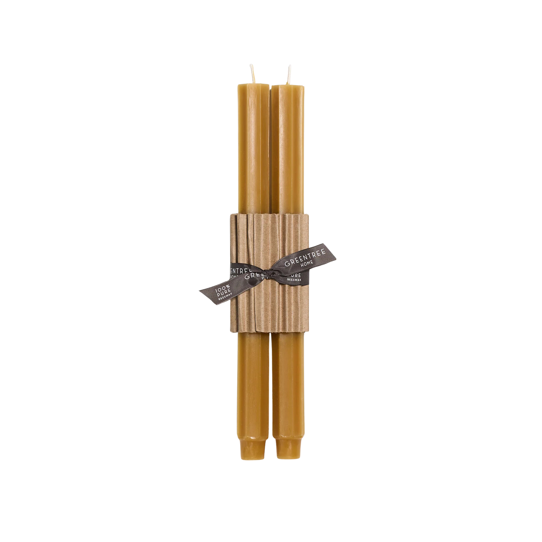 Fluted Church Taper Candles Set of 2 in Natural, from Greentree Home