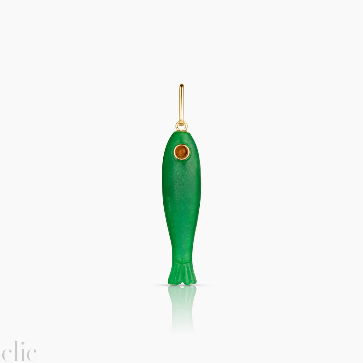 Fortuna Fish Charm in Green Jade, from Thatch