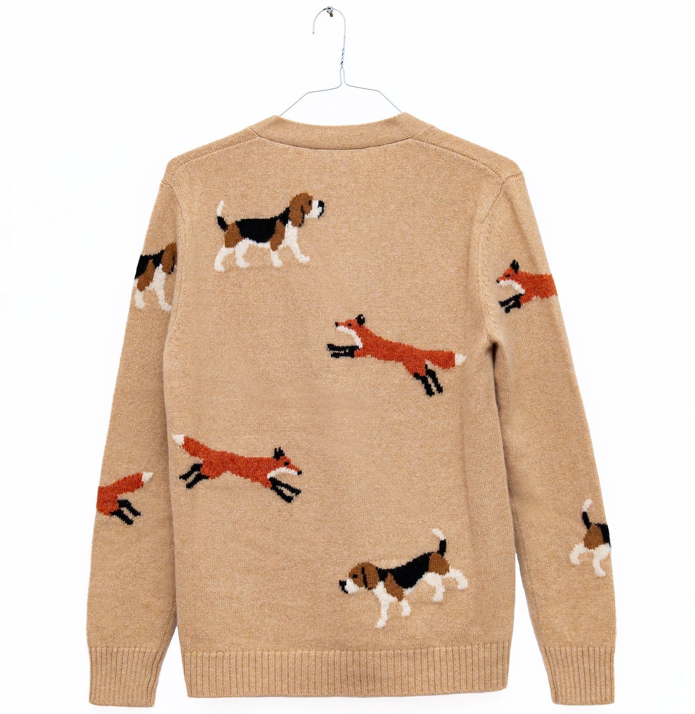 Fox Hounds Cardigan in Camel, from Harden