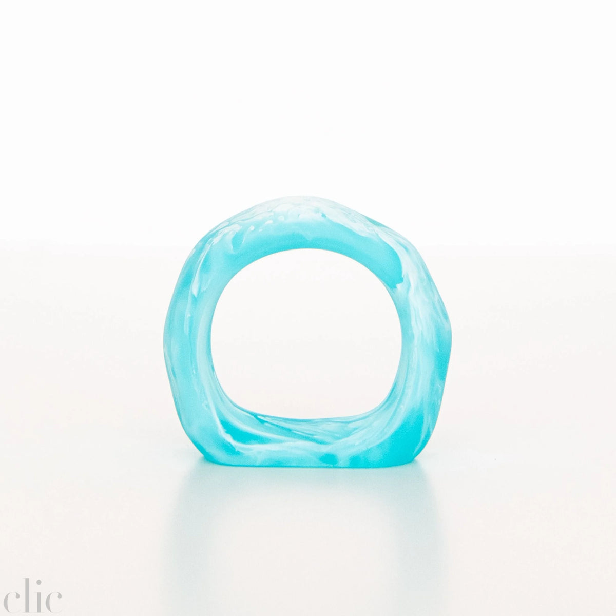 Set of 6 Napkin Rings in Aqua Swirl, from Nashi Home