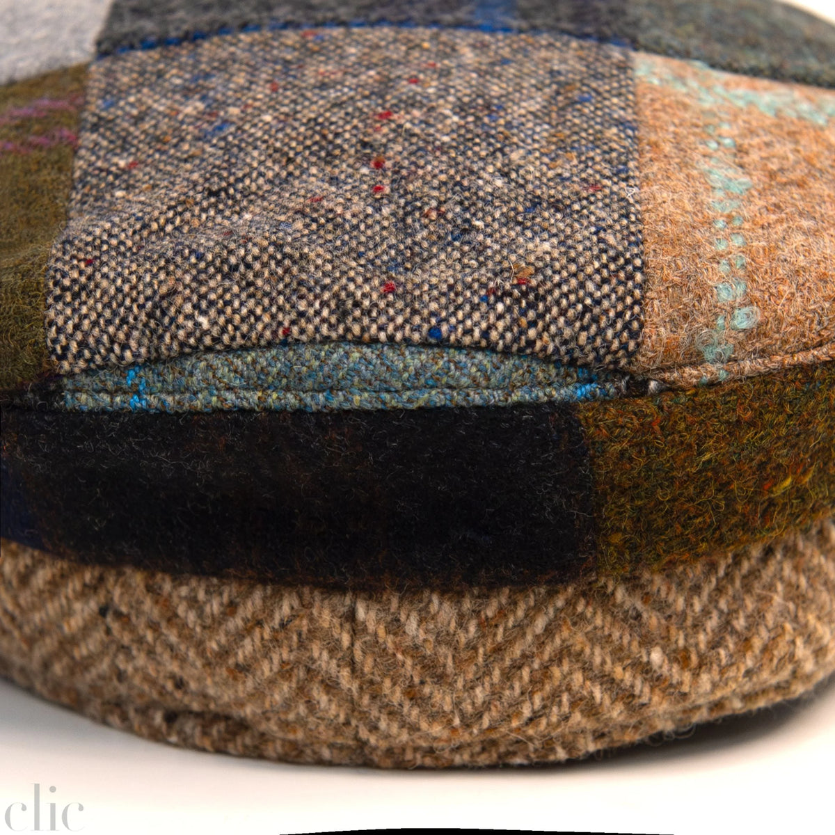 Skipper Tweed Cap in Patchwork Beige and Peak, from Hanna Hats