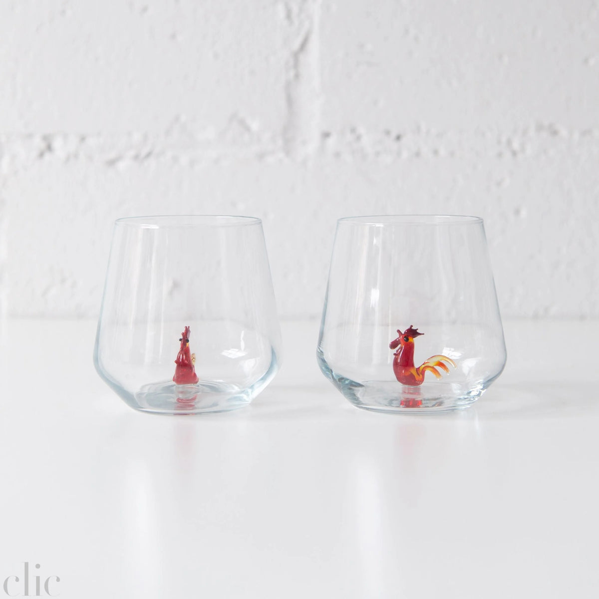 Rooster Drinking Glass