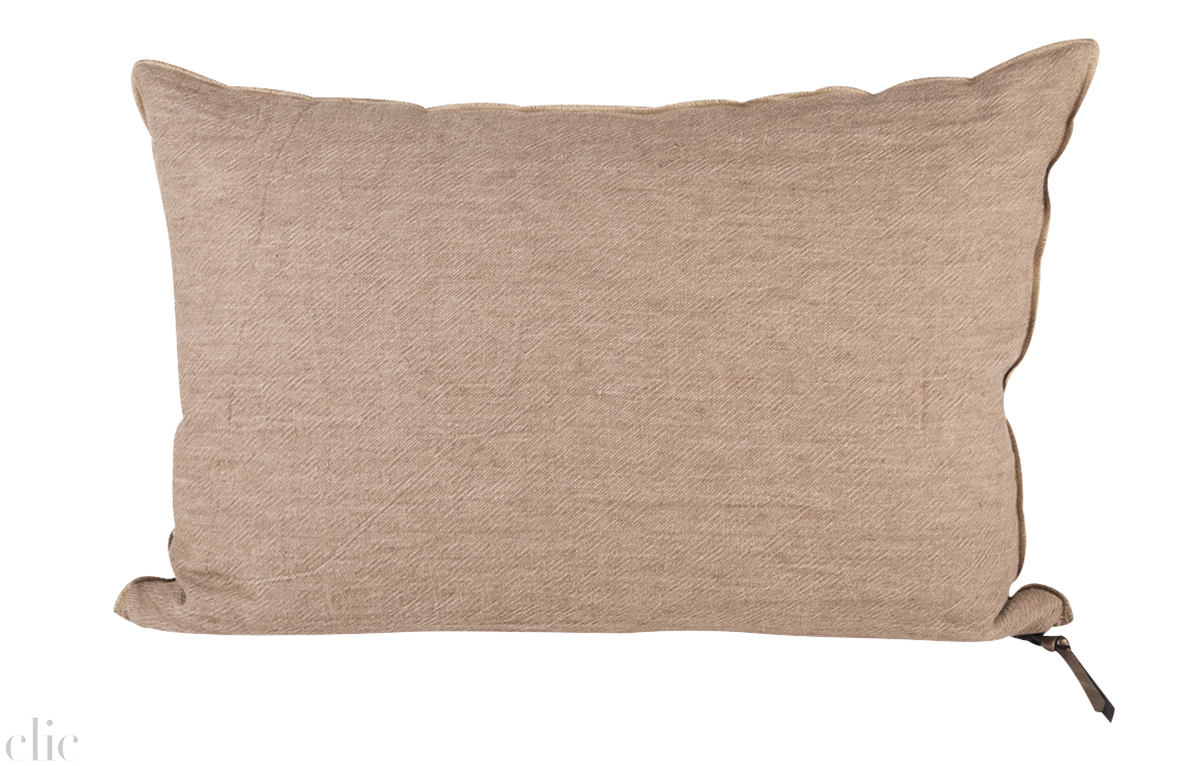 Crumpled Washed Linen Pillow 16x24 Nude, from Maison De Vacances