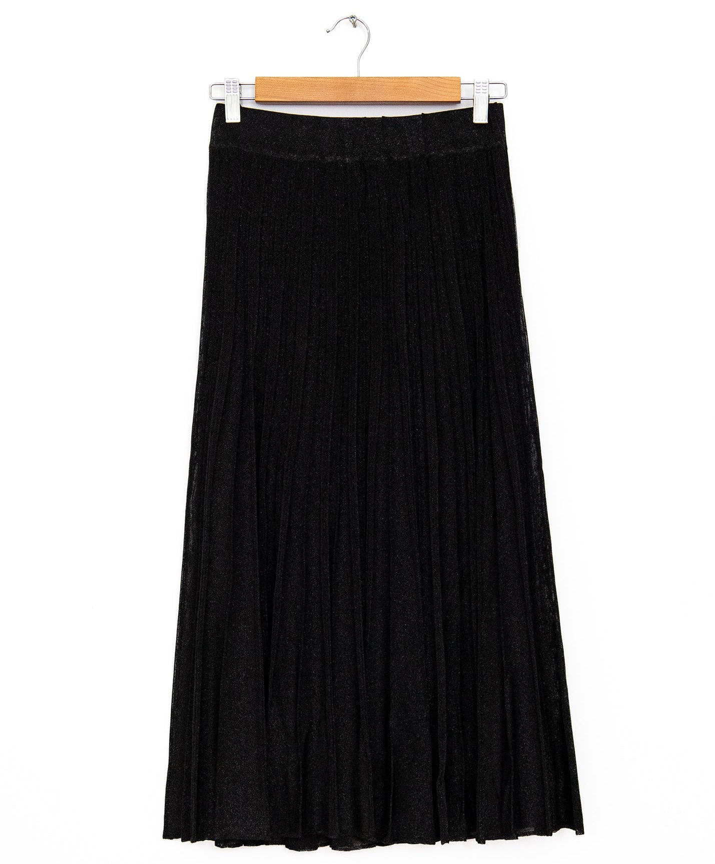 Gala Long Pleated Skirt in Noir, from Maison Lurex