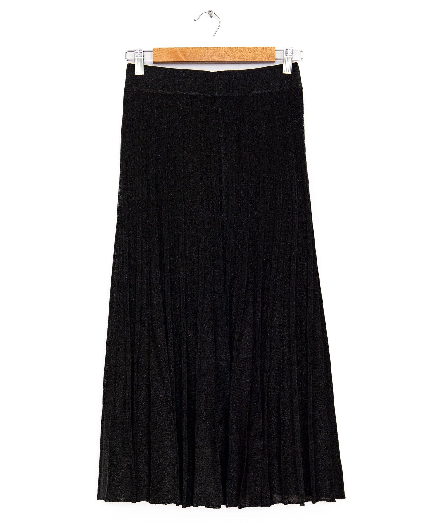 Gala Long Pleated Skirt in Noir, from Maison Lurex