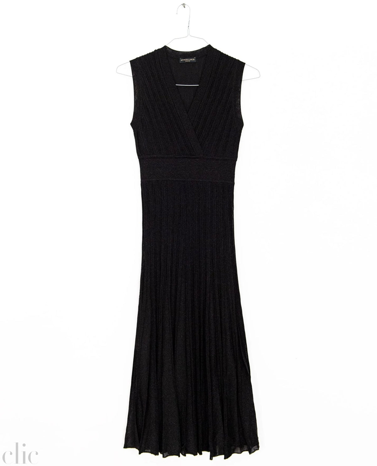 Gala Long Wrap-over Dress in Noir, from Maison Lurex