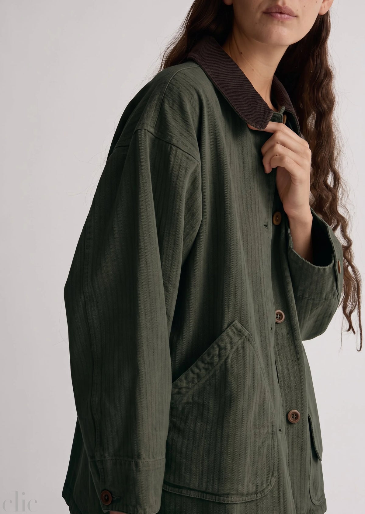 Painter Coat in Moss, from Shaina Mote