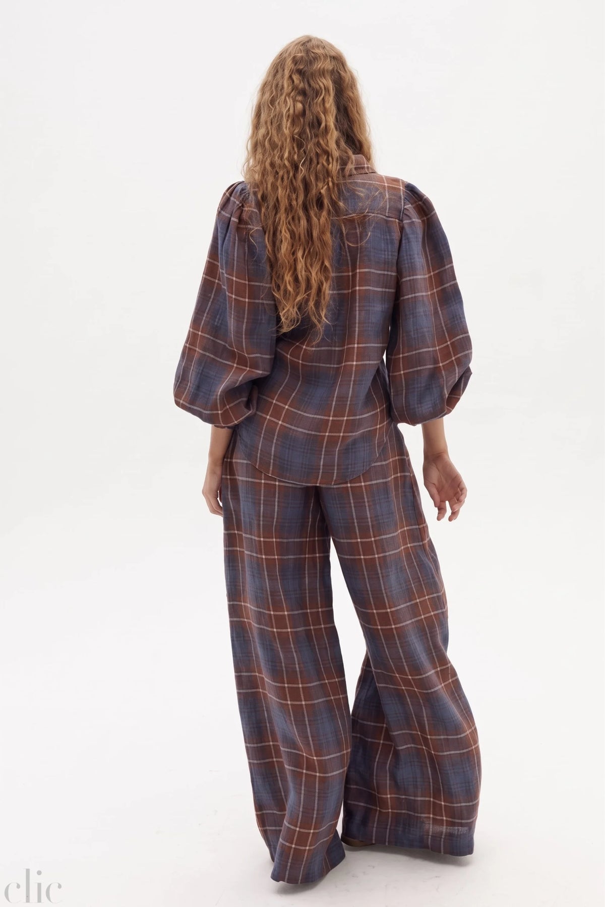 Super Culotte Linen Pants in Forest Checks, from Lanhtropy