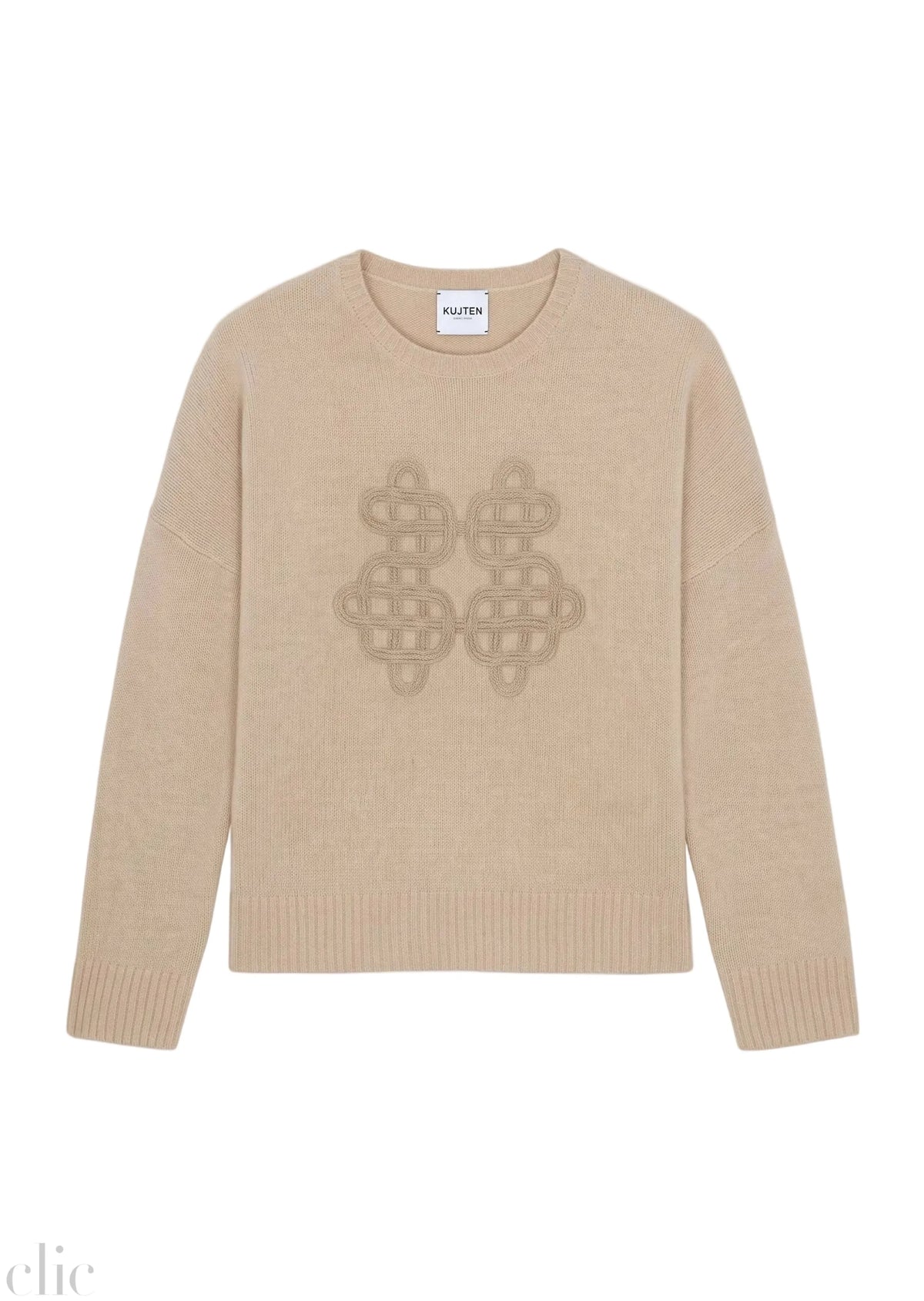 Amelie Symbol Sweater in Latte, from Kujten