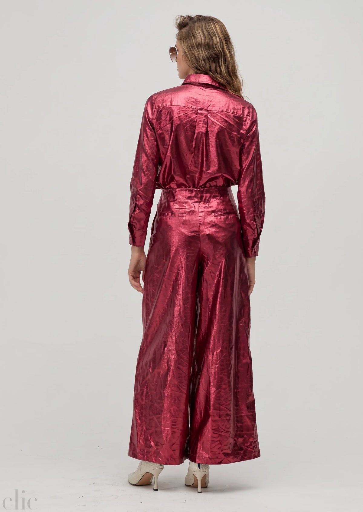 Culotte Pants in Metallic Cherry, from Lanhtropy