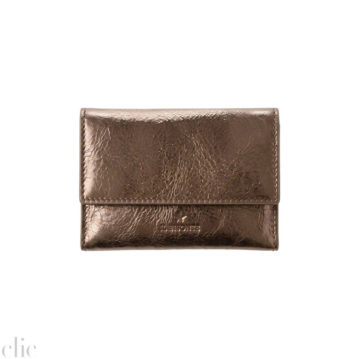Anna Card Case in Metallic Bronze, from IL Bisonte