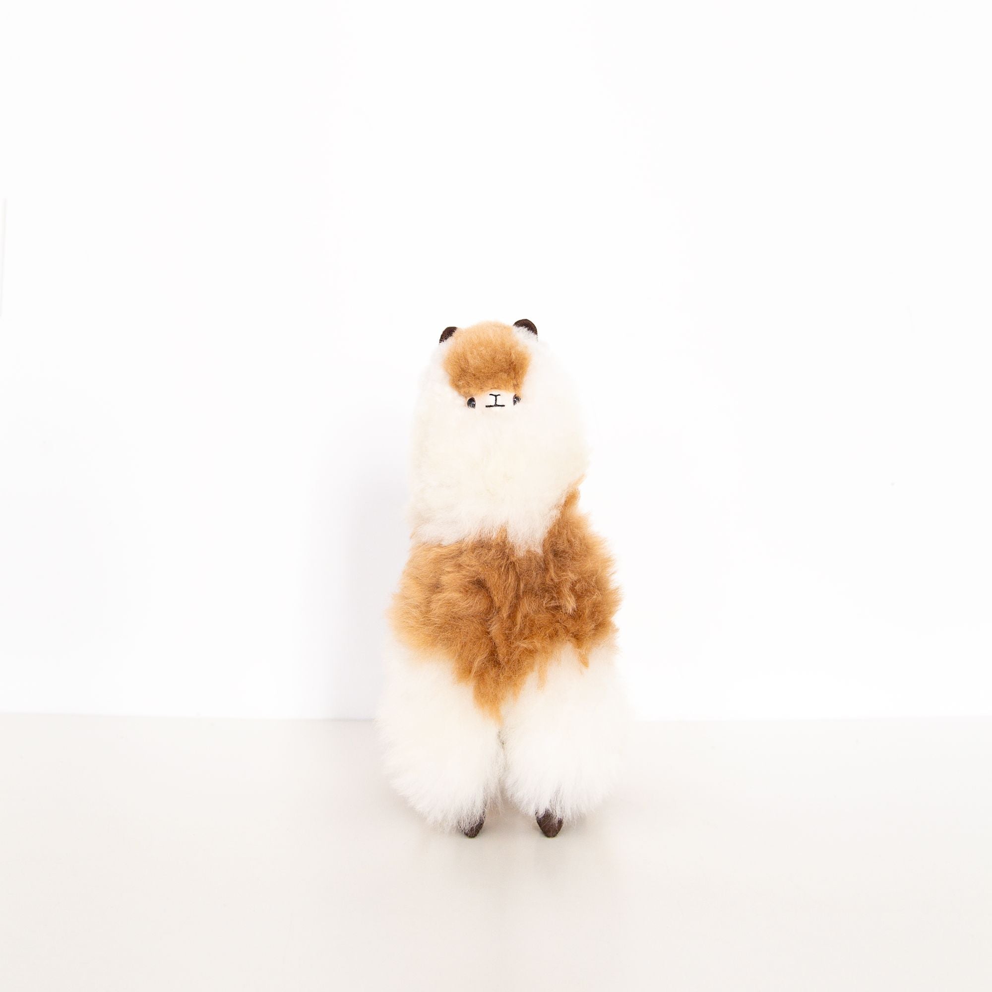 Medium Plush Alpaca in Ivory and Beige, from La Tierra