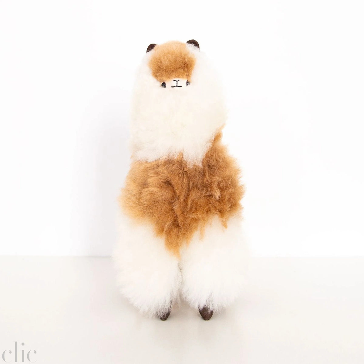 Medium Plush Alpaca in Ivory and Beige
