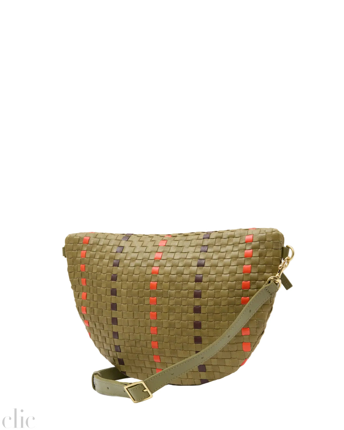 Grande Fanny Checker in Olive Multi with Stripes, from Clare V