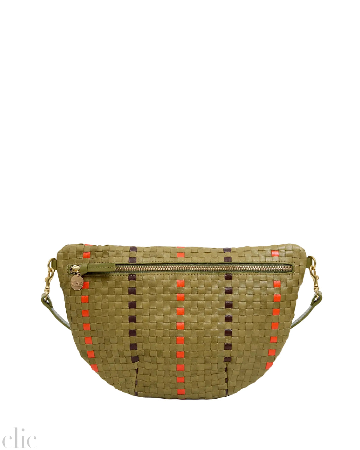 Grande Fanny Checker in Olive Multi with Stripes, from Clare V