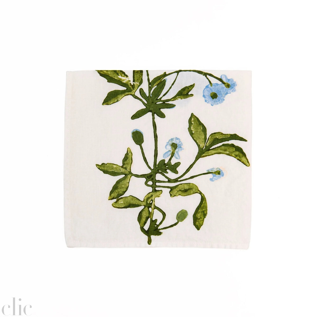 Clematis Napkin in Blue, from Bertozzi