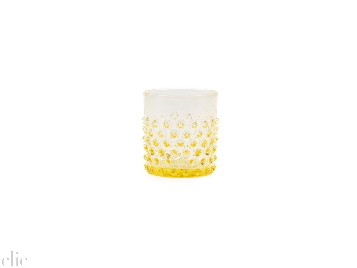 Hobnail Short Glass in Citron