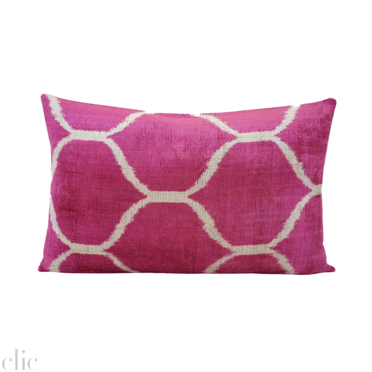 Hollywood Pink Ikat Silk & Velvet Pillow